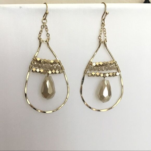 Teardrop Beaded Dangle Earrings (G1) - Picture 1 of 4